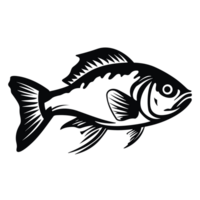 magnifique poisson silhouette - génératif ai png