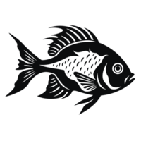 hermosa pescado silueta - generativo ai png