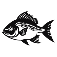 magnifique poisson silhouette - génératif ai png