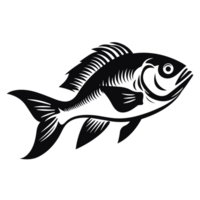 magnifique poisson silhouette - génératif ai png