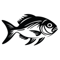 hermosa pescado silueta - generativo ai png