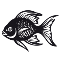 magnifique poisson silhouette - génératif ai png