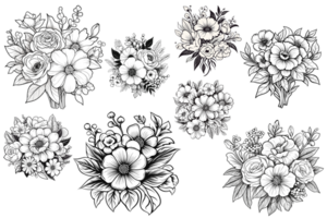 A Collection Of Flower - Generative Ai png