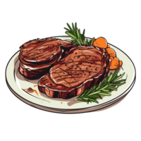 grelhado bife clipart - generativo ai png