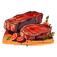 gegrild steak clip art - generatief ai png