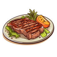 grelhado bife clipart - generativo ai png