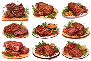 grillé steak clipart - génératif ai png