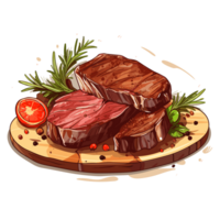 gegrild steak clip art - generatief ai png