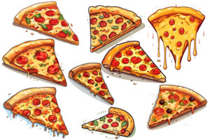 Beautiful Pizza Slice Clipart - Generative Ai png