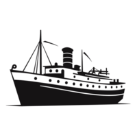 magnifique navire silhouette - génératif ai png