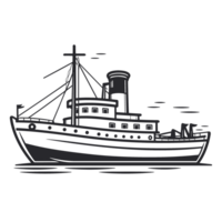 Beautiful Ship Silhouette - Generative Ai png