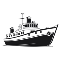 Beautiful Ship Silhouette - Generative Ai png