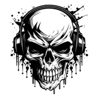 Beautiful Skull Silhouette - Generative Ai png