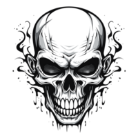 Beautiful Skull Silhouette - Generative Ai png