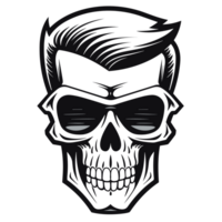 Beautiful Skull Silhouette - Generative Ai png