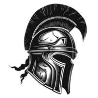 Spartan Helmet Silhouette - Generative Ai png