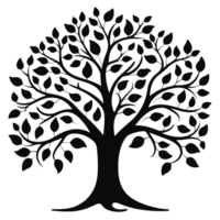 hermosa árbol silueta - generativo ai png