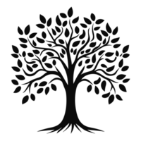 hermosa árbol silueta - generativo ai png