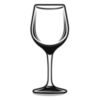 magnifique du vin verre silhouette - génératif ai png