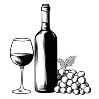 magnifique du vin verre silhouette - génératif ai png