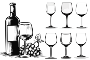 mooi wijn glas silhouet - generatief ai png
