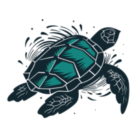 tortue silhouette - génératif ai png