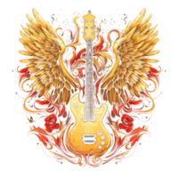 guitarra e asas - generativo ai png