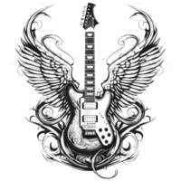 Guitar And Wings - Generative Ai png