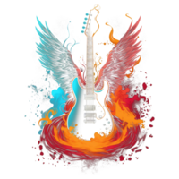 guitarra y alas - generativo ai png