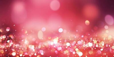 Bokeh background in pink in the style of confetti like dots. Glitter and diamond dust. AI generated photo