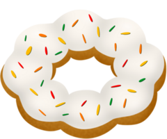 white chocolate pon de ring with sprinkles, mochi donut png