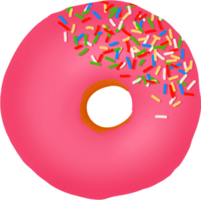 strawberry doughnut with sprinkles, donut png