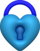 3d design of heart shaped key Data lock secure encryption privacy concept. png