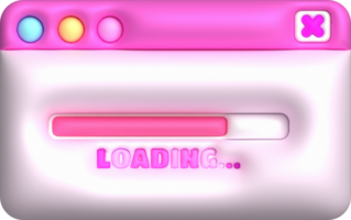 Loading bar and pop-up progress visualization Loading status collection Web design elements. 3d illustration. png