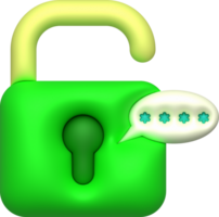 3d ontwerp van sleutels en wachtwoorden gegevens slot beveiligen encryptie privacy concept. png