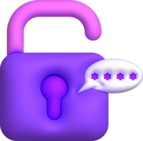 3d ontwerp van sleutels en wachtwoorden gegevens slot beveiligen encryptie privacy concept. png