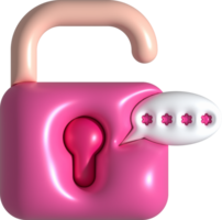 3d ontwerp van sleutels en wachtwoorden gegevens slot beveiligen encryptie privacy concept. png