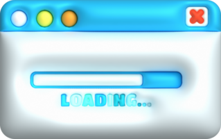 Loading bar and pop-up progress visualization Loading status collection Web design elements. 3d illustration. png