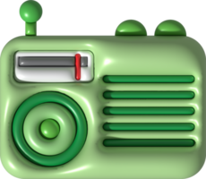 3D illustration vintage radio receiver. png