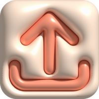 3d illustration icon data upload data loading symbol. png