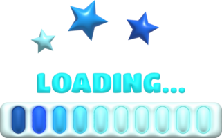 Loading bar and progress visualization Loading status collection Web design elements. 3d illustration. png