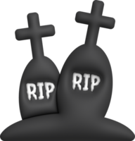 3D illustration. Grave for Halloween. RIP. Ancient grave. Halloween elements for design. png