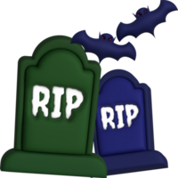 3D illustration. Grave for Halloween. RIP. Ancient grave. Halloween elements for design. png