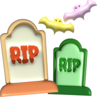 3D illustration. Grave for Halloween. RIP. Ancient grave. Halloween elements for design. png