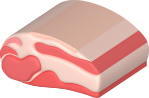 3D illustration. Fresh slices or meat. Marbling of pork or beef tenderloin for steak. png