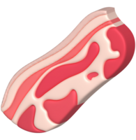 3d illustratie. vers plakjes of vlees. het marmeren van varkensvlees of rundvlees lende voor steak. png