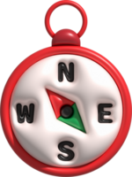 3D illustration. Compass tool. Navigation device. Compass object for navigation and orientation png