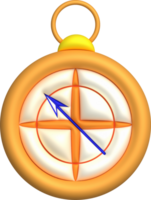 3D illustration. Compass tool. Navigation device. Compass object for navigation and orientation png