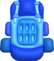 3d illustration travel bag backpack camp backpacking with camping hiking travel equipment. png