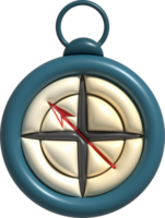 3D illustration. Compass tool. Navigation device. Compass object for navigation and orientation png
